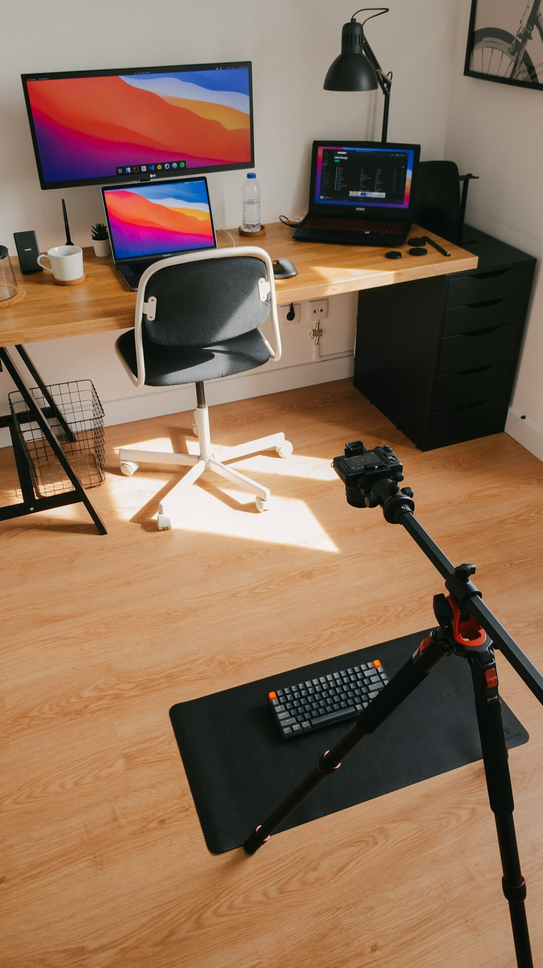 professional video editor at workstation