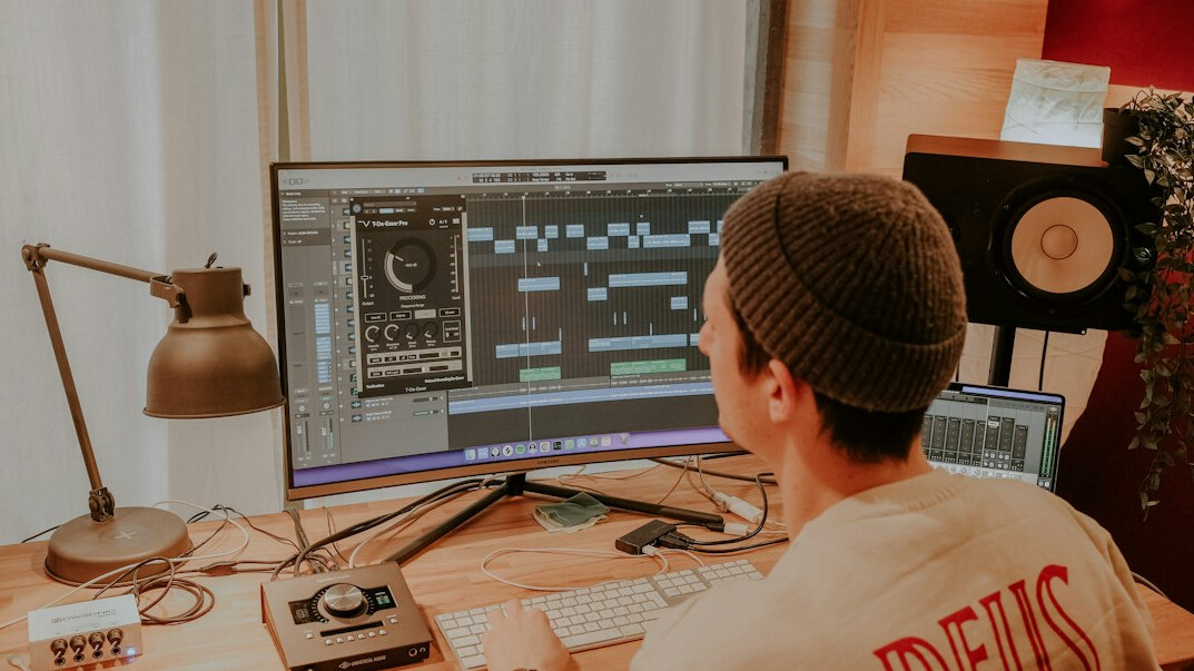 video editor in studio