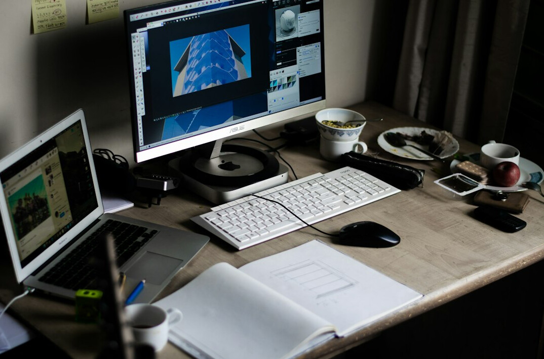 professional video editor at workstation